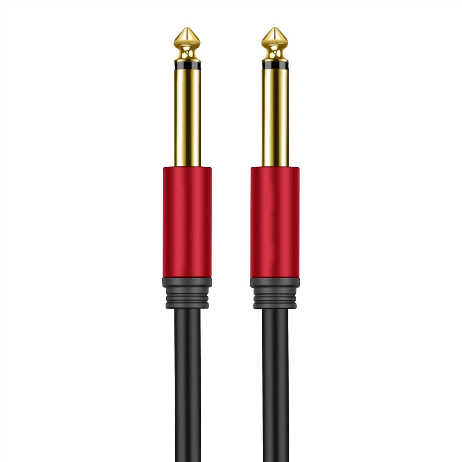 Gitarren instrumentenkabel 6.35mm Gitarre-Kabel-Mono-Mann Mit Männlicher Schnur Für Elektrische Bass-Elektrormandoline (Color : Crimson, Size : 6 m)
