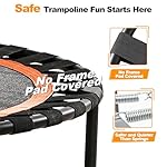 40"/48" Foldable Mini Trampoline Load 330lbs, Portable Exercise Rebounder with Durable Bungee Band, Fitness Trampoline for Adults and Kids - Image 2
