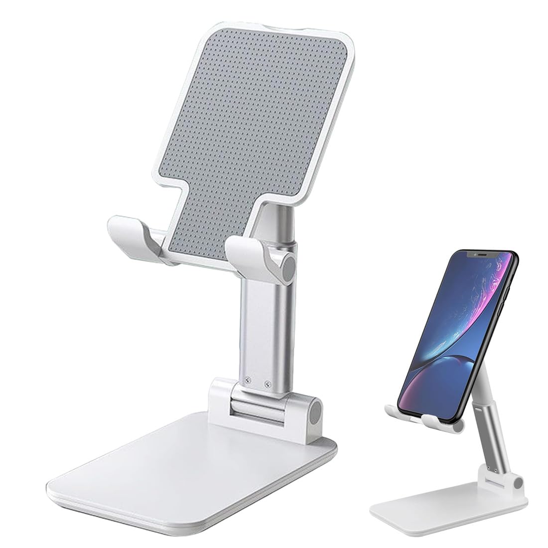 Supporto Regolabile Per Smartphone Da Scrivania - Pieghevole, Bianco, Universale - Foto 6