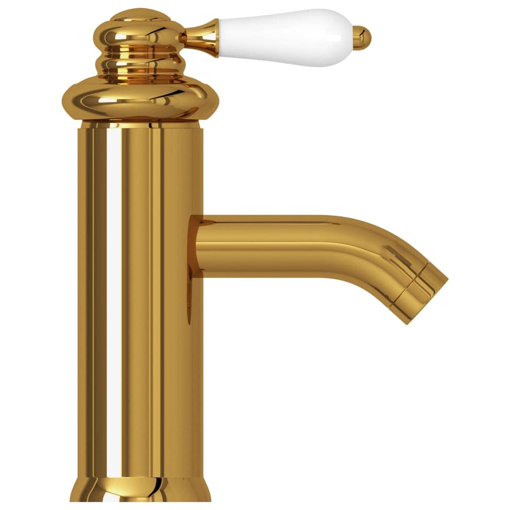 Grifo mezclador dorado de latón con conexión de acero inoxidable, flexible, para baño y cocina, ahorro de agua, moderno, compacto, giratorio