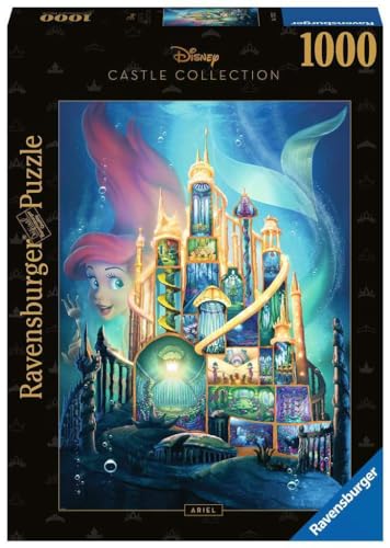 Image of Ravensburger Disney Castles Collection - Ariel's Underwater Kingdom | 1000 Piece Jigsaw Puzzle for All Ages | Unique Softclick Technology Vibrant, Glare-Free Design | FSC Certified