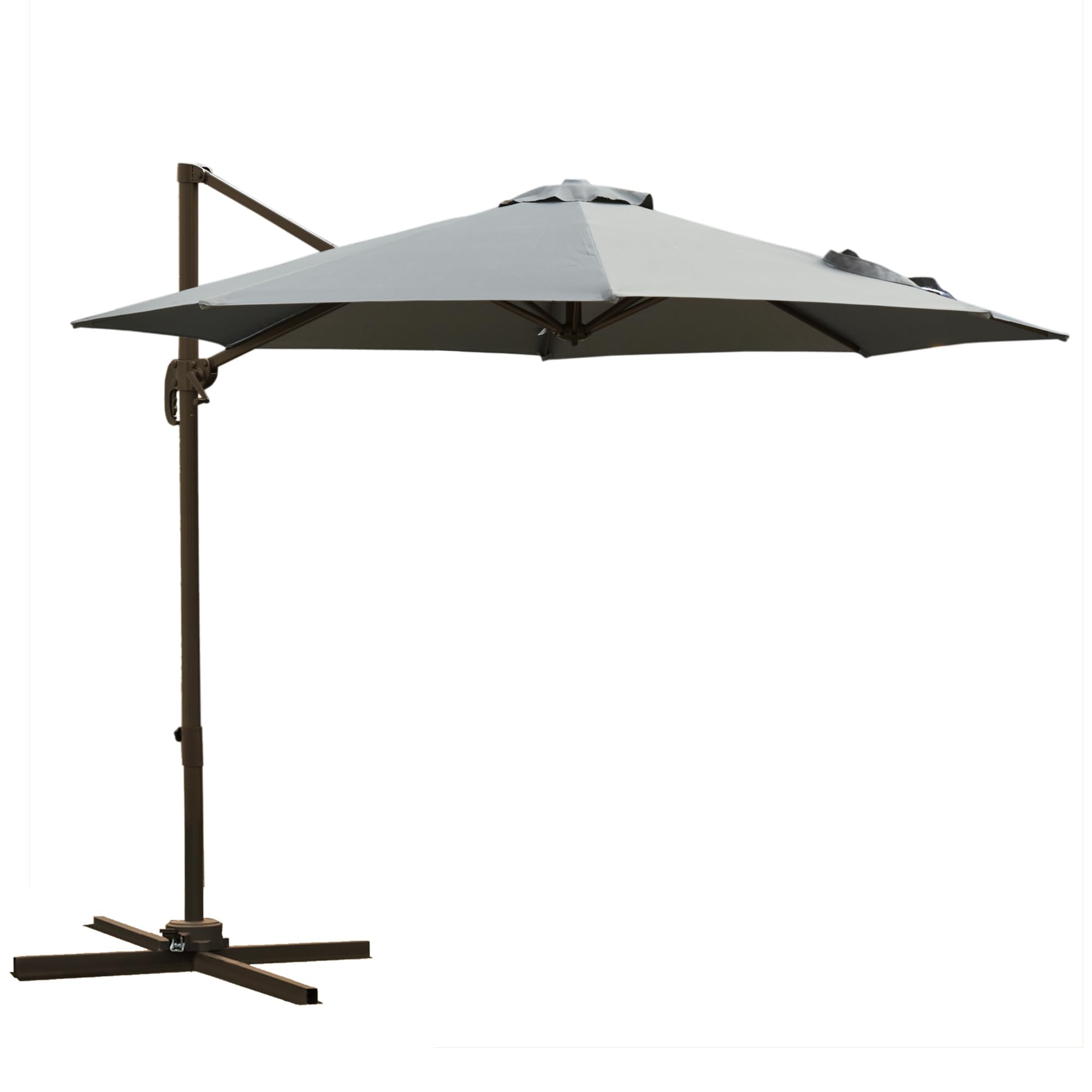 Outsunny Ośmiokątny parasol przeciwsłoneczny, obracany parasol 360° z krzyżową podstawą, 8 korbek w zestawie z aluminiową ramą. Ø 3 x 2,5H m