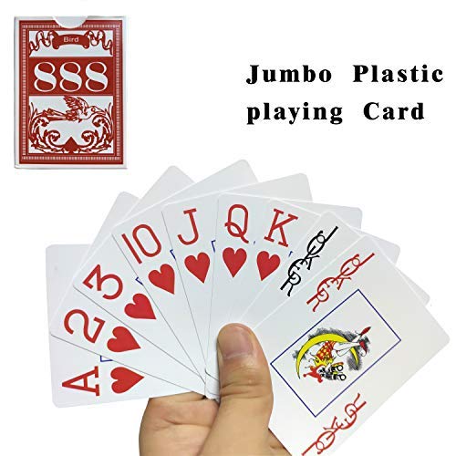 Neasyth Waterproof Plastic Playing Cards,Jumbo Index, for Texas Hold'em, Blackjack, Pinochle, Euchre, for Pool Beach Water Games