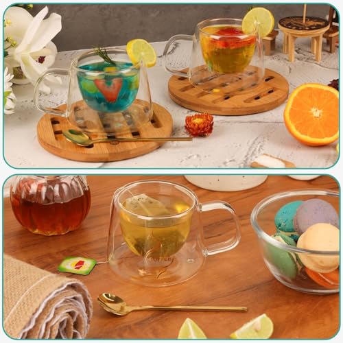 Image of Ash & Roh 150ml Modern Double Walled Coffee Mug, Insulated Cup for Hot and Cold Beverages, Sleek Handle Design (Pack of 2)
