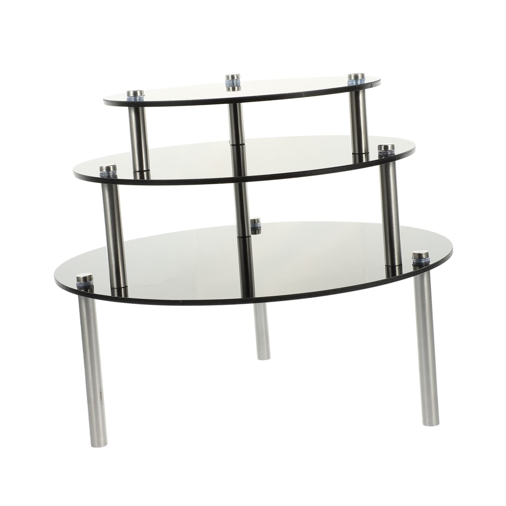 Yardwe Soporte Acrílico para Tartas de Tres Capas para Cupcakes | Negro, para Fruta y Eventos, Estilo Romántico, Presentación en Cumpleaños y Celebraciones