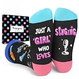 HAPPYPOP Singing Gifts for Singers - Music Themed Socks for Teen Girls, Singing Lover Gifts for Women