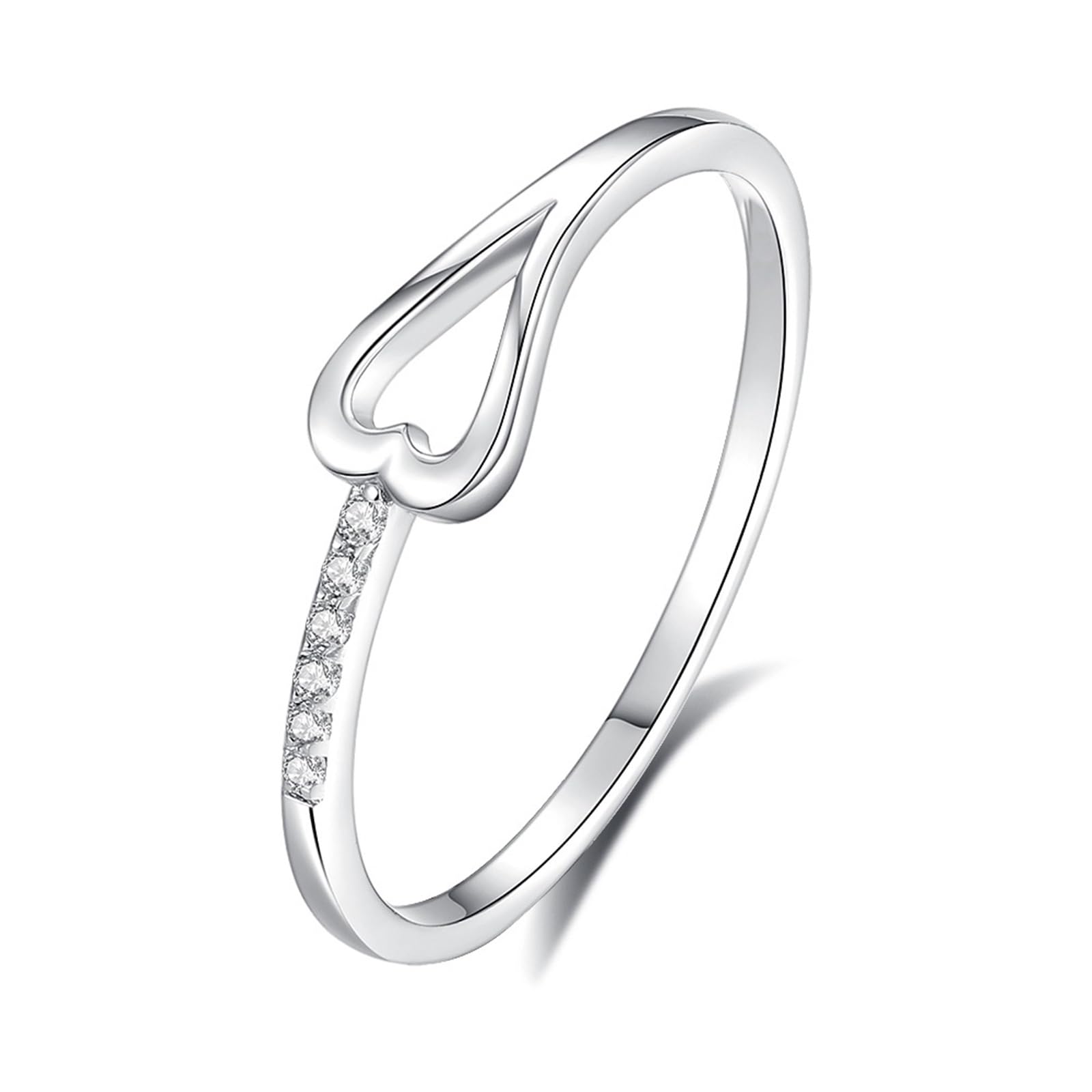 9 K/14 K/18 K, oro bianco/platino, 950 anelli, anello di fidanzamento da donna, diamante bianco