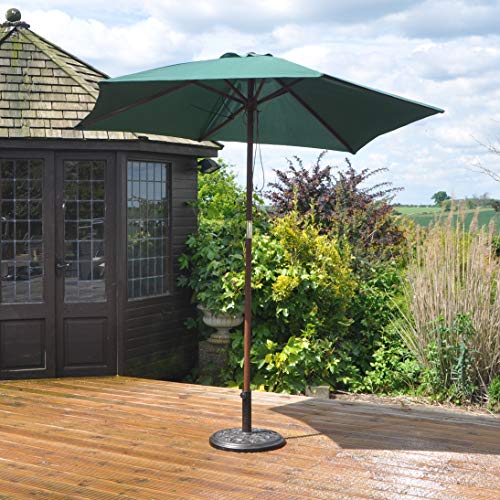 Kingfisher 2.4m Wooden Green Garden Parasol