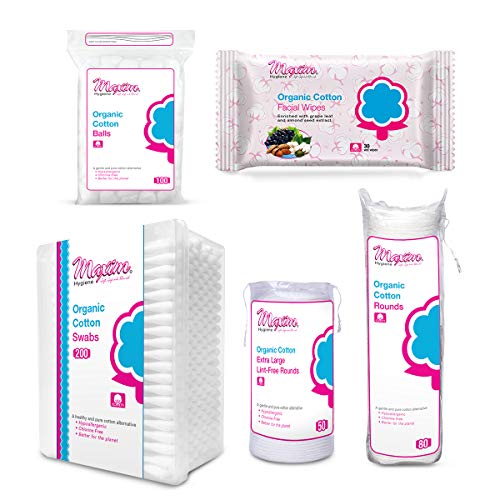 Maxim® Organic Cotton Balls+Rounds+Swabs+2* Facial Wipes
