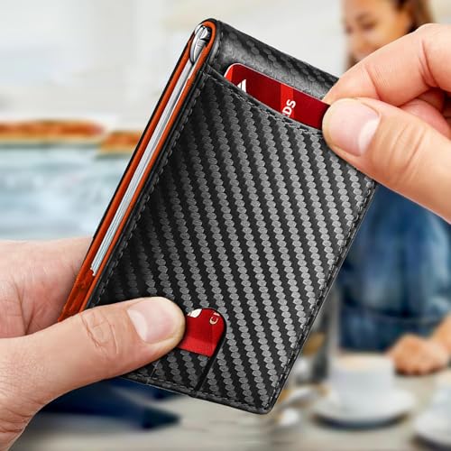 Slim Wallet For Men RFID Blocking Leather Wallet Front Pocket with Money Clip Bifold Credit Card Holder2