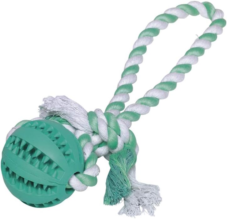 Nobby 61218 Solid Rubber Ball with Rope Dental Line 222 g