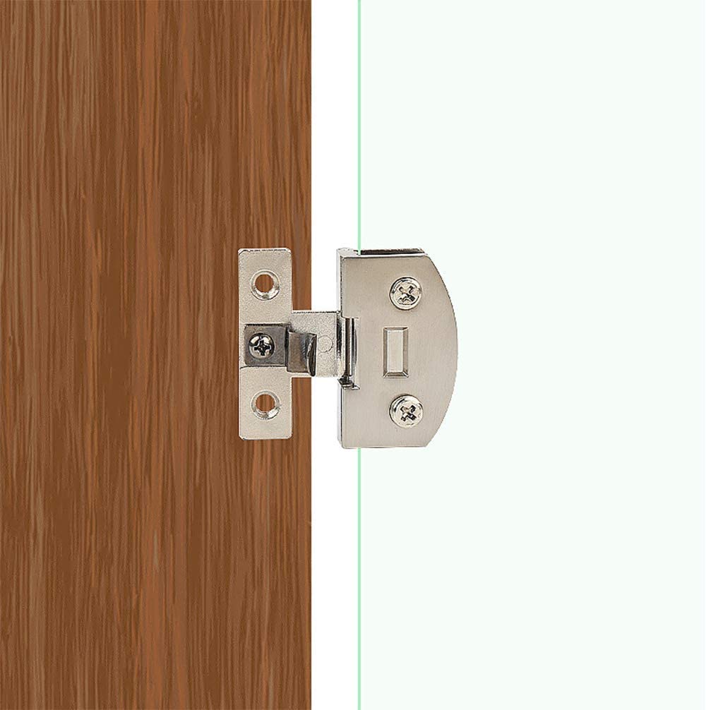 WANLIAN Glass Clip 2pcs Cabinet Glass Door Hinge Wine Cooler Glass Door Hinge Stainless Steel Glass Clip No Hole Required(L) - Image 3