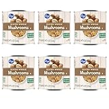 Canned Sliced Mushrooms, 4 oz, Pack of 6, No Artificial Preservatives, Non-BPA Liner, for Pizza, Pasta, Salads...
