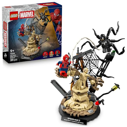 LEGO | Marvel Epic Battle: Spider-Man vs. Sandman - Superhero Toy w/ 3 Minifigures incl. Venom and a Construction Site - Gift for 9+ Year Old Boys & Movie Fans - 76334