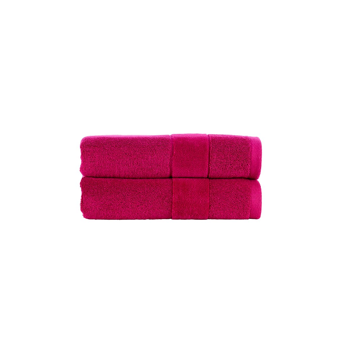 Christy Prism Hand Towel Set | 2 pieces | Vibrant Colours | 100% Turkish Cotton | Super Soft and Fluffy | Quick Dry | Very Berry Pink