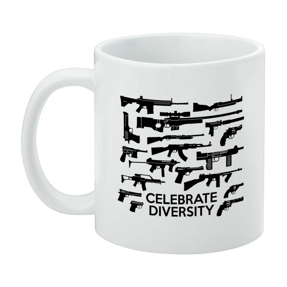 Amazon.com: Guns Weapons Rifles Celebrate Diversity Second 2nd Amendment  Ceramic Coffee Mug, Novelty Gift Mugs for Coffee, Tea and Hot Drinks, 11oz,  White : Home & Kitchen