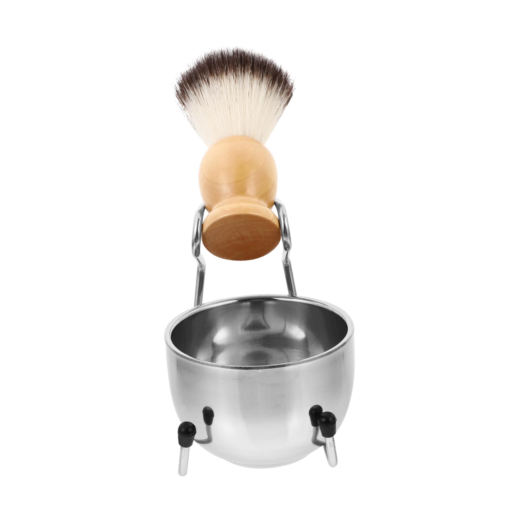 PACKOVE 1Set Men Shaving Brush Set with Bowl and Holder Durable Shaving Soap Bowl Portable and Space Saving Design for Easy Travel for Grooming and Beard Care