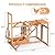 Phonjoroo Chicken Coop, Chicken Perches with Swing Toy & Ladder & Platforms & Food Storage, Poultry Coop Cage Accessory Toy Outdoor for Entertainment Backyard Farm