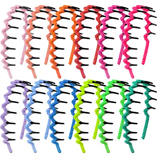 Duufin 12 Pieces Zigzag Shark Tooth Hair Headbands Wave Teeth Comb Headbands Non-Slip Headband Fabric Covered Colorful Zig Zag Headbands For Girls And Women, 12 Colors #TOP15