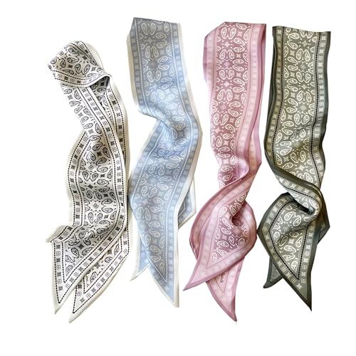 Cmonie 16Pcs Fashion Scarves for Women,Satin Head Scarf Silky Boho Scarves Scarf for Handbags Accessories2