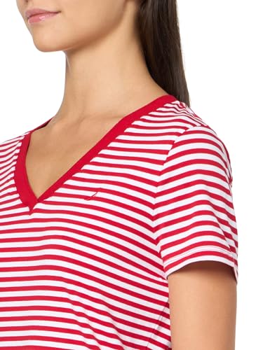 Image of Nautica Women's Solid V-Neck Short Sleeve T-Shirt Shirt
