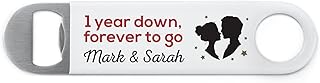 1 Year Down Forever To Go Gifts For Boyfriend Husband, Metal Bottle Opener Anniversary Gifts, Personalised Gifts From Wife Girlfriend, 1 Year Together, One Year Boyfriend Girlfriend