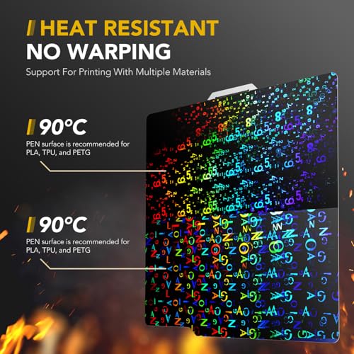 Image of 3D Printer Build Plate for Bambu Lab X1 X1C X1E P1P P1S A1, 3D Printer Accessories Pen Dual Texture 257x257mm, Flexible Spring Steel Hot Bed Platform Sheet