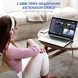 MEIRIYFA TRRS 3,5 mm przedłużacz do słuchawek kabel audio (2 sztuki, 0,2 m)