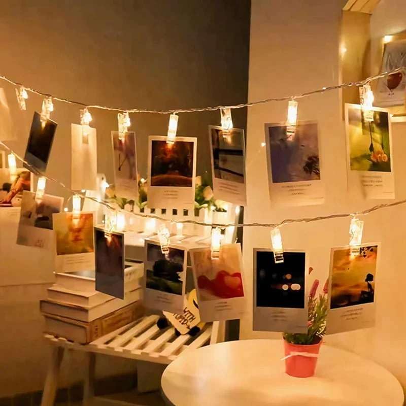 Photo Clip String Lights: 10-40 LED Fairy Lights for Hanging Pictures, Cards & Decor at Parties, Weddings, and Graduations-image-18