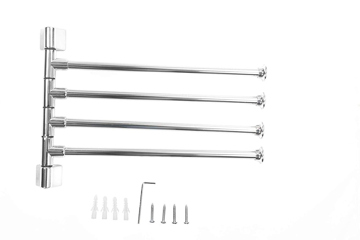 Exseson 180 Degree Rotating 4 Rod Stainless Steel Polished Towel Rack Holder for Bathroom Kitchen (B08GYW3FKP) Amazon Price History, Amazon Price Tracker