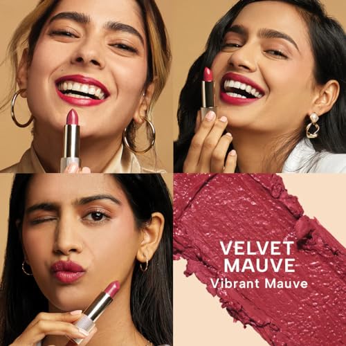 Image of RAS Luxury Oils Lumiere Satin Matte Lipstick | 8-Hr long stay Creamy Matte, Non-Drying, Lightweight & Pigmented | Natural infusion of Argan & Avocado | Vegan, Cruelty-Free