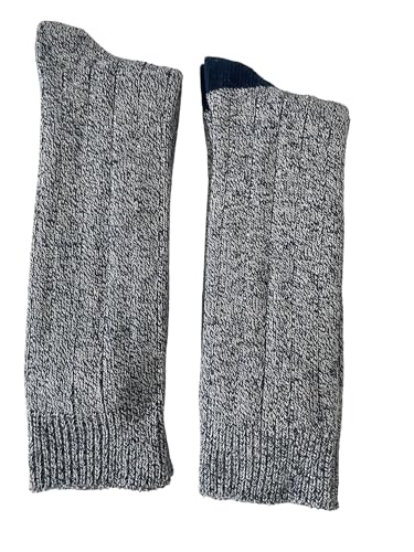 Marled Twisted Yarn Crew Socks - Big and Tall Men's Thick Cotton Socks - 2 Pair or 6 Pair Pack Midweight Casual Socks for Men2