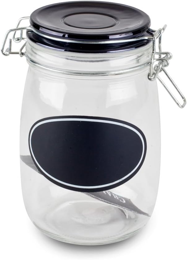 Amazon.com: Housewares International Jar Blue Harbor with Metallic Clip
