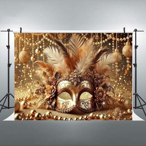 Fondo Fotográfico Glitter Gold Mask 210x150cm miniatura 3