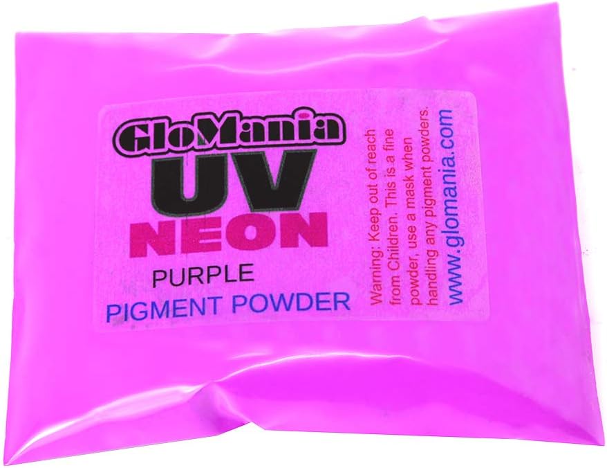 1oz Purple Neon Pigment Powder, UV Black Light Reactive, Fluorescent
