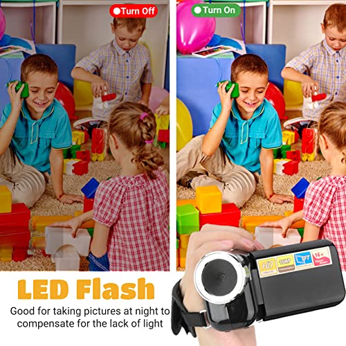Plyisty Tragbare Kinder Digitalkamera, 1080P USB 2.0 2 Zoll 16X HD Video DV Kamera Camcorder, für Mädchen Jungen Alter 3-12 Urlaub Geburtstagsgeschenk, Schwarz/Rot(Schwarz) - Image 5