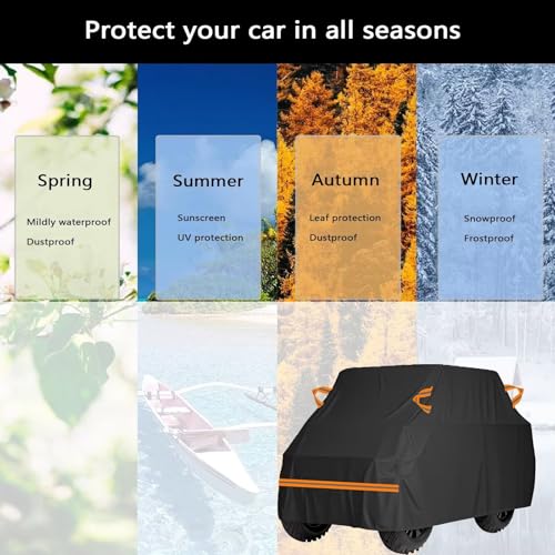 Image of generic utv Cover Compatible with Kawasaki Teryx 2014-2021 2 Seater,210D Outdoor car Cover,Snowproof,Windproof and Rainproof,All-Weather Protection,with Reflective Strips(Black)