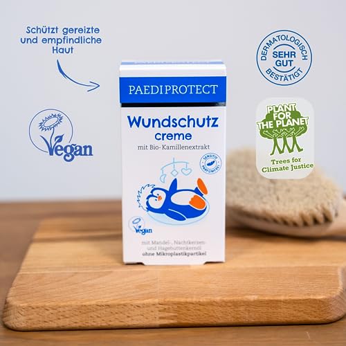 PAEDIPROTECT Wundschutzcreme Baby 50 ml, Wundsalbe ohne Parfüm & Silikone, vegane Babycreme Schutz für empfindliche Babyhaut im Windelbereich, Bio-Kamille Heilsalbe Pflege hilft bei Rötungen – Bild 4
