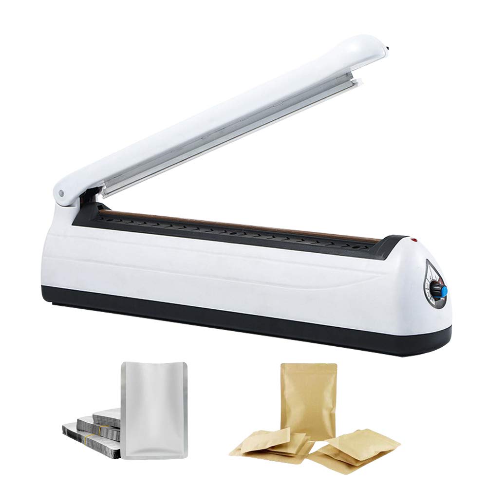 Sellador térmico de impulso de 400 W, máquina de embalaje de bolsas de plástico de 300 mm para sellado de película de PVC de polipropileno, resistente, duradero, ideal para uso doméstico y comercial