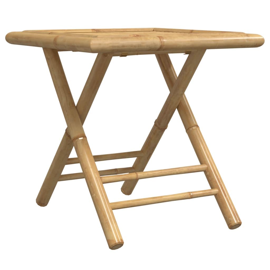 Mesa de jardín plegable de bambú de 45 x 45 x 45 cm, diseño moderno, resistente y duradero, pequeña mesa auxiliar al aire libre para terraza, jardín, camping y balcón