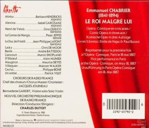 Chabrier: Le Roi malgré lui (Gesamtaufnahme) (franz.)
