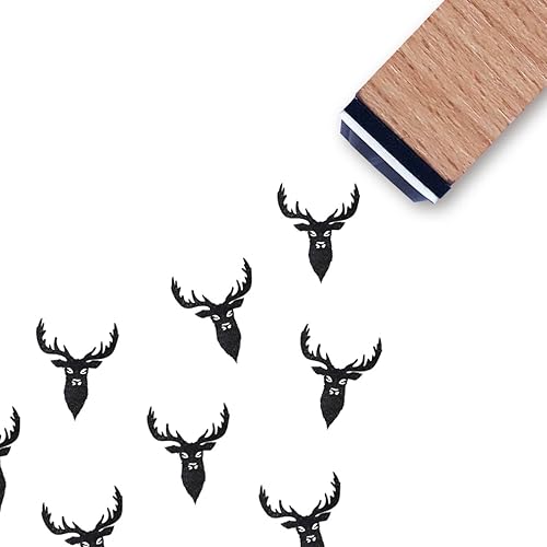Sello de goma con cabeza de ciervo Buck, mini sello pequeño de 3/5 pulgadas para álbumes de recortes, planificación de tarjetas