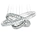 MEEROSEE MD2226-753MN Modern Ceiling Fixture LED Contemporary Adjustable Stainless Steel 3 Rings Lights (Big Crystal) Chandelier, Cool White 3R