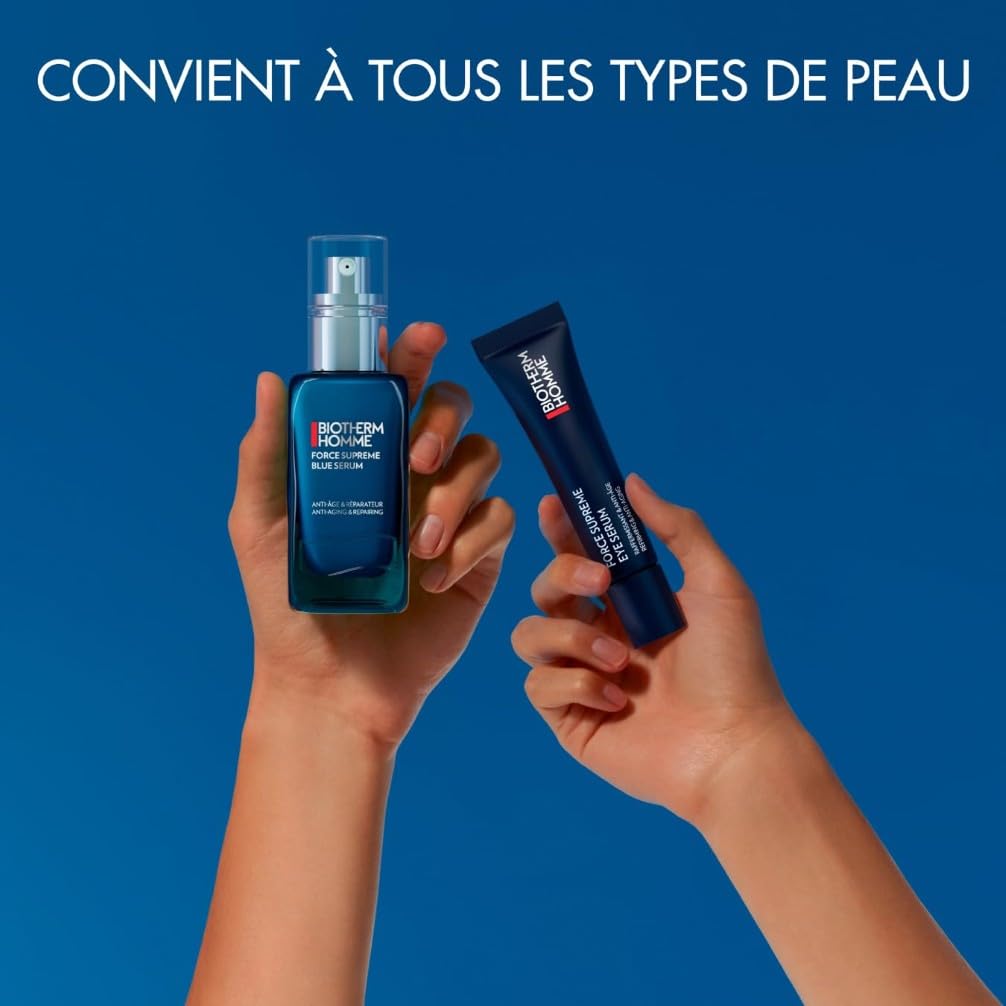 Biotherm Homme, Force Supreme Sérum Yeux, Sérum Yeux Anti-Âge pour Homme, Raffermit & Revitalise, Pour Tous Types de Peau Même Sensibles, 15 ml