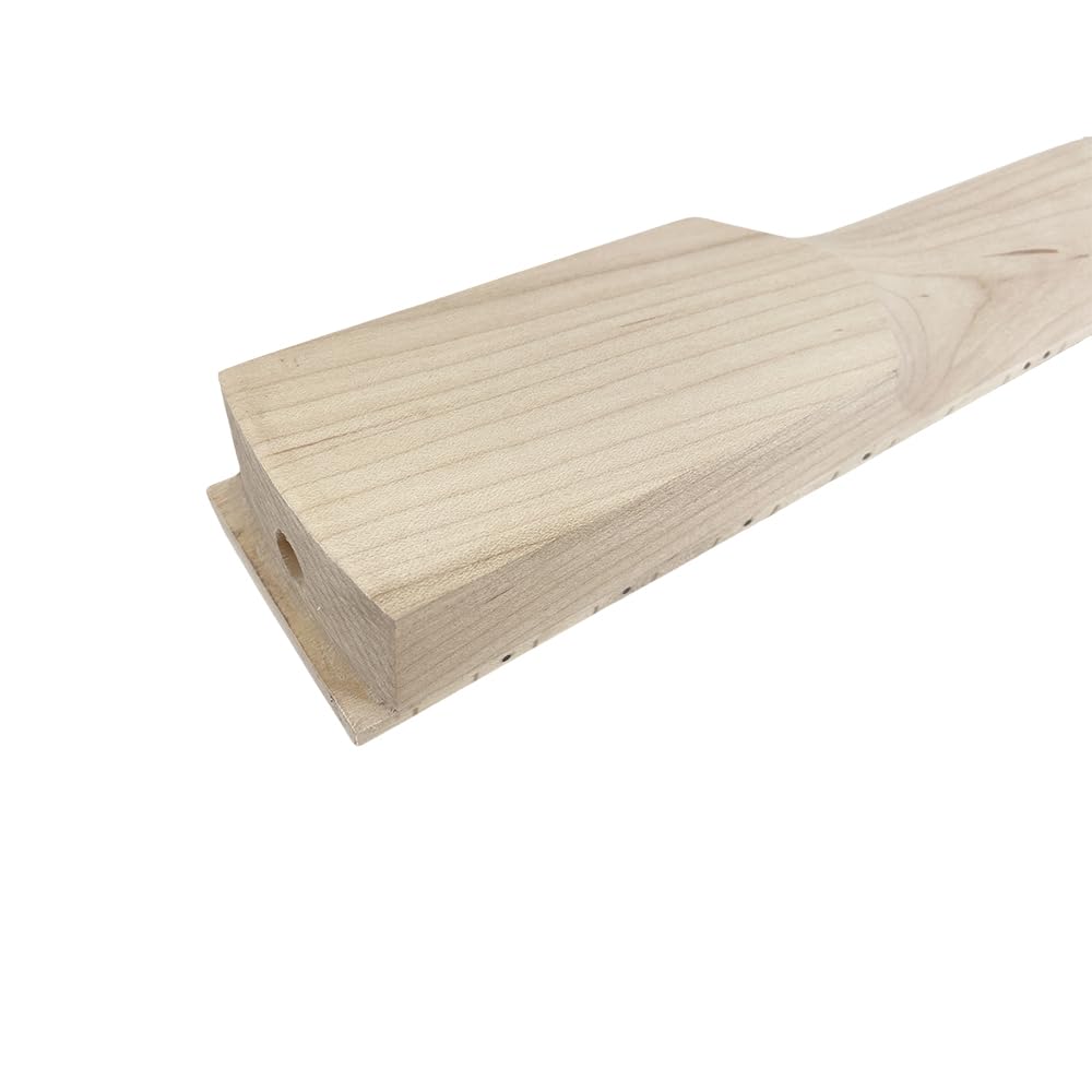 Duża głowa, gryf gitarowy, 22 progi, 648 mm, klon, elektryczne, basowe, szyjki w kropki, normalna nakrętka, śruba na pięcie, bez wiązania, regulowana na koniku.