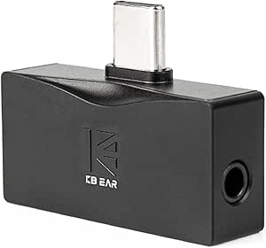 2026 Latest KBEAR TC06 USB C DAC with Headphone Amplifier, Portable Mini DAC Amp with 3.5mm 4.4mm Output, HIFI Hi-Res USB C to 3.5mm Audio Adapter for KZ ZS10 PRO IEM,Work with PC/Laptop/Phone (Black)