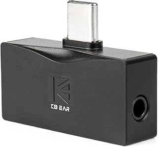 dac KBEAR TC06 dac usb-c ドングルdac アンプ小型 AMP【ハイレゾ対応】KT02H20チップ搭載 USB C - 3.5/4.4mm出力 ヘッドホンアンプ 小型 デュアルコア駆動 UAC2.0プロトコルを採用 dac アンプ スマホ/PC/タブレット、Android、Windows、Mac、iOS対応 イヤホンジャック 変換 タイプc（ブラック）