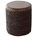 Praktyczne tkanie rattanowe pudełko na odzież rodzinną, podnóżek z włókniny wielofunkcyjne buty stołek okrągłe pudełka do przechowywania, brązowe