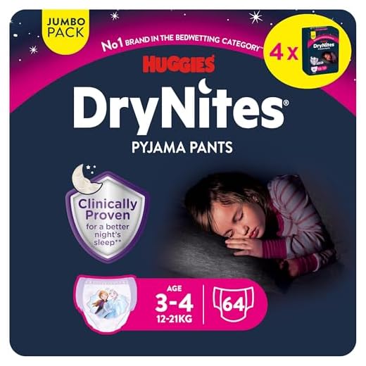 SUPER SENI PLUS Gr.2 medium Windeln Nacht f.Erw. 30 St 5 Huggies DryNites hochabsorbierende Nachtwindeln bei Bettnässen, für Mädchen 3-5 Jahre, 3 x 10 Stücke (insg. 30 Stücke)