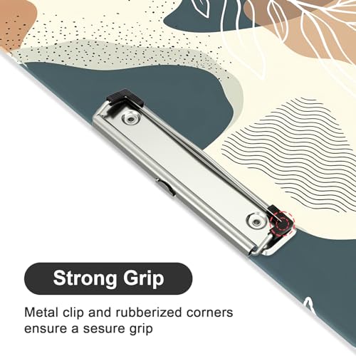 Image of Plastic A4 Clipboard Landscape, Fashion Clip Board with Low Profile Clip for Drawing, Sketching, Art Supplies, Drafting Supplies, Boho Leaf